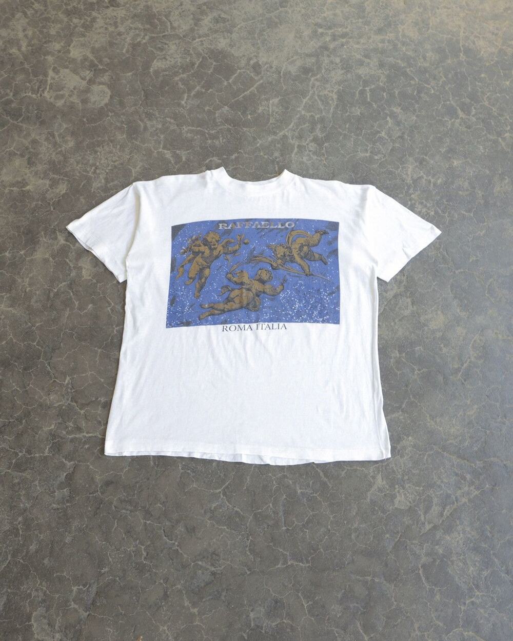 Vintage 90s Raffelo Leonardo Angel Bible Wings Art USA Tee